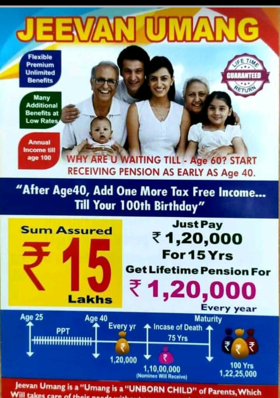 LIC Jeevan Umang - Lifetime yearly tax-free returns